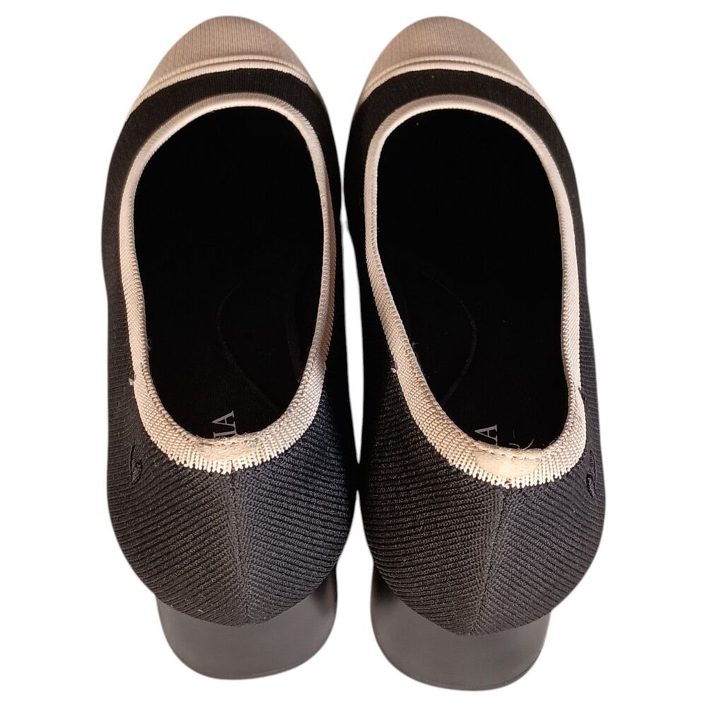 Vivaia Julie Pro Almond Toe Heels Pumps Womens 8 - 8.5 Beige Black Knit - Picture 9 of 12
